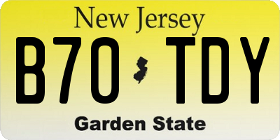 NJ license plate B70TDY