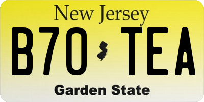 NJ license plate B70TEA