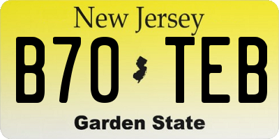 NJ license plate B70TEB