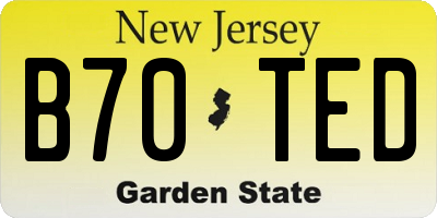 NJ license plate B70TED