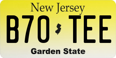 NJ license plate B70TEE