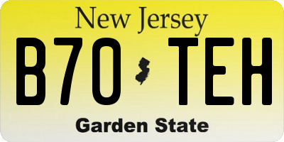 NJ license plate B70TEH