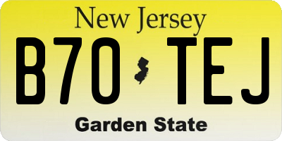 NJ license plate B70TEJ