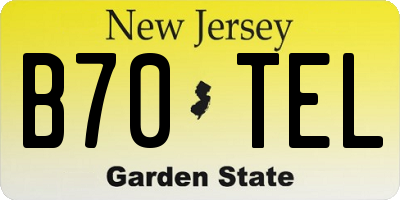 NJ license plate B70TEL