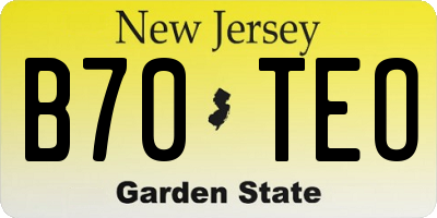 NJ license plate B70TEO