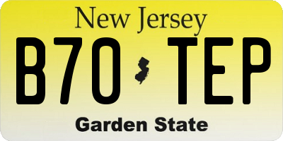 NJ license plate B70TEP