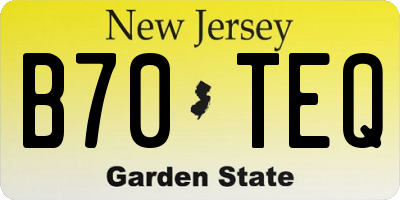 NJ license plate B70TEQ