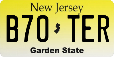 NJ license plate B70TER