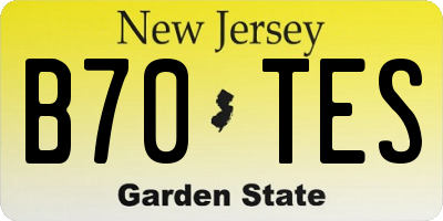 NJ license plate B70TES