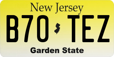 NJ license plate B70TEZ