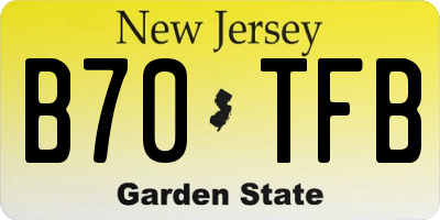 NJ license plate B70TFB