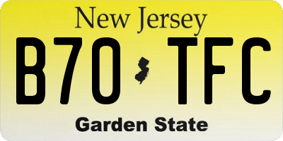 NJ license plate B70TFC