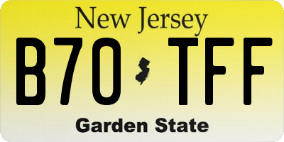 NJ license plate B70TFF