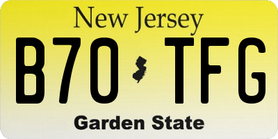 NJ license plate B70TFG
