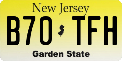 NJ license plate B70TFH