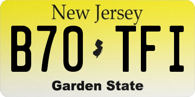 NJ license plate B70TFI