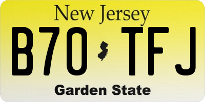 NJ license plate B70TFJ
