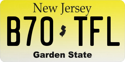 NJ license plate B70TFL