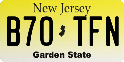NJ license plate B70TFN
