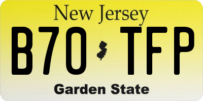 NJ license plate B70TFP