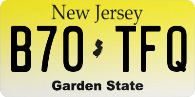 NJ license plate B70TFQ