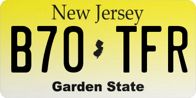 NJ license plate B70TFR