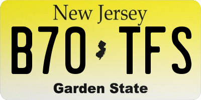 NJ license plate B70TFS