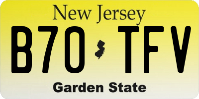 NJ license plate B70TFV