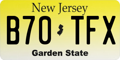 NJ license plate B70TFX