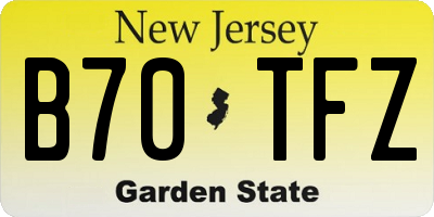 NJ license plate B70TFZ