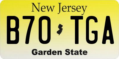 NJ license plate B70TGA