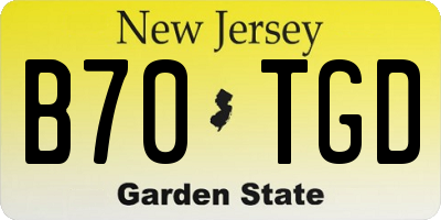 NJ license plate B70TGD