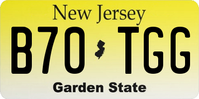NJ license plate B70TGG