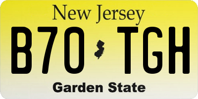 NJ license plate B70TGH