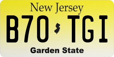 NJ license plate B70TGI