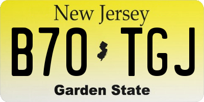 NJ license plate B70TGJ