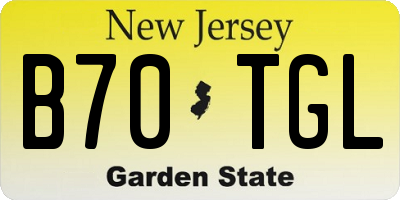 NJ license plate B70TGL