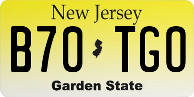 NJ license plate B70TGO