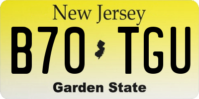 NJ license plate B70TGU
