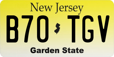 NJ license plate B70TGV