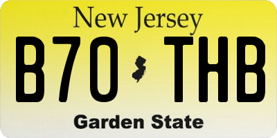 NJ license plate B70THB