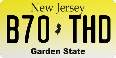NJ license plate B70THD