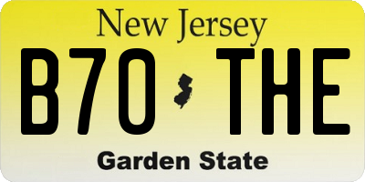 NJ license plate B70THE