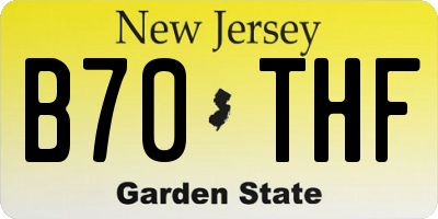 NJ license plate B70THF