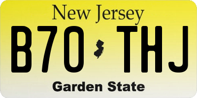 NJ license plate B70THJ