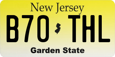 NJ license plate B70THL