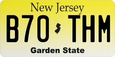 NJ license plate B70THM