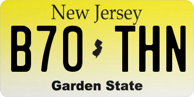 NJ license plate B70THN