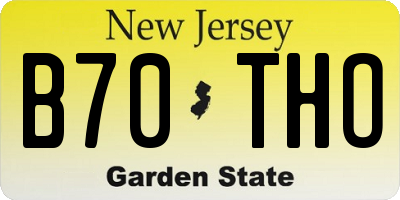 NJ license plate B70THO
