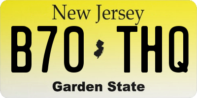 NJ license plate B70THQ